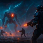 “ARC Raiders 2025 roadmap — futuristic soldiers in a sci-fi battlefield showcasing advanced lighting and immersive game design.”