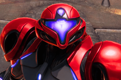 Samus Aran exploring alien ruins in Metroid Prime 4: Beyond