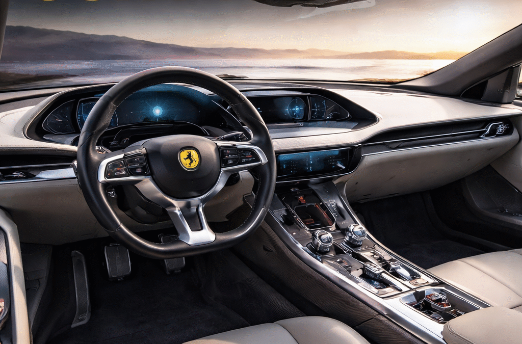 > Ferrari EV interior designed by Jony Ive – minimalist luxury and driver-focused controls
