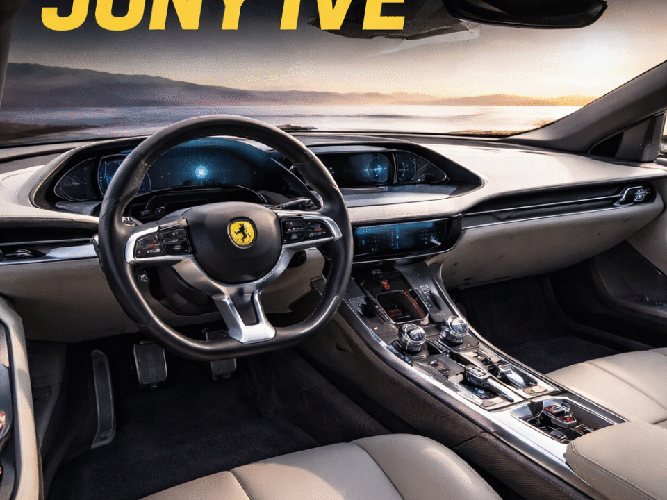 > Ferrari EV interior designed by Jony Ive – minimalist luxury and driver-focused controls