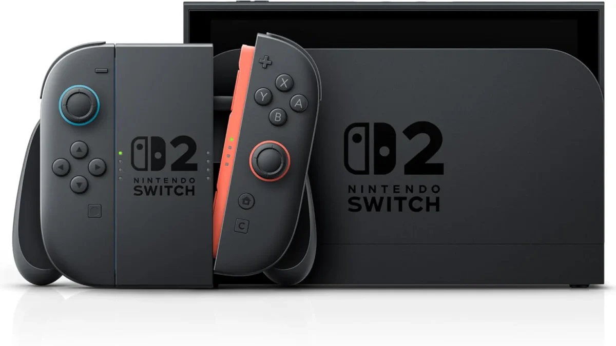 Nintendo Switch console with popular games, highlighting best-selling status globally