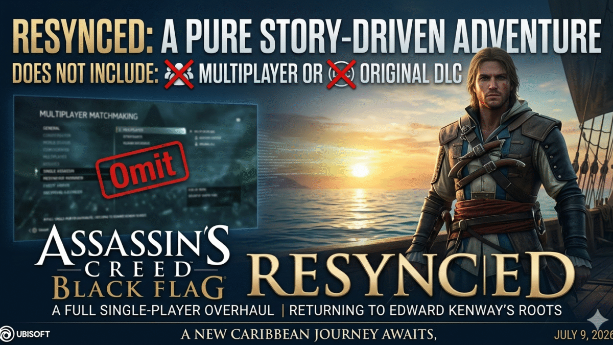 A side-by-side comparison of the original 2013 Jackdaw ship and the 2026 Assassin's Creed Black Flag Resynced visual overhaul