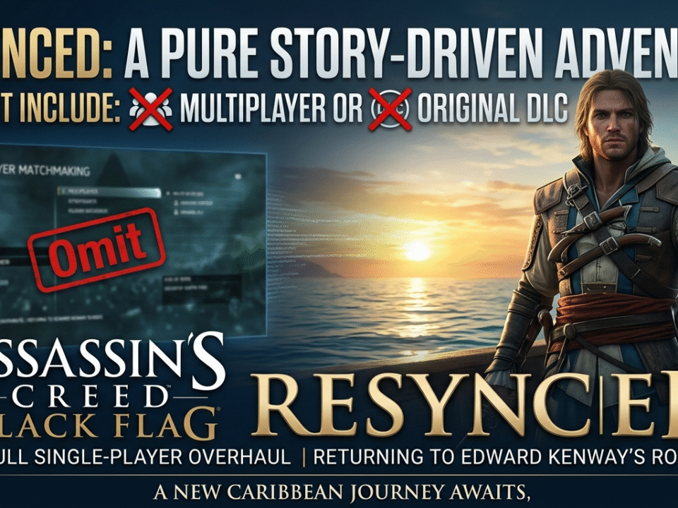 A side-by-side comparison of the original 2013 Jackdaw ship and the 2026 Assassin's Creed Black Flag Resynced visual overhaul