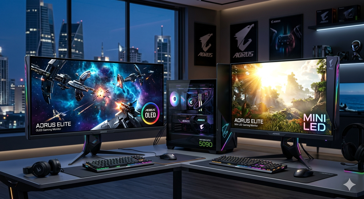 Gigabyte AORUS ELITE OLED & Mini LED Gaming Monitors